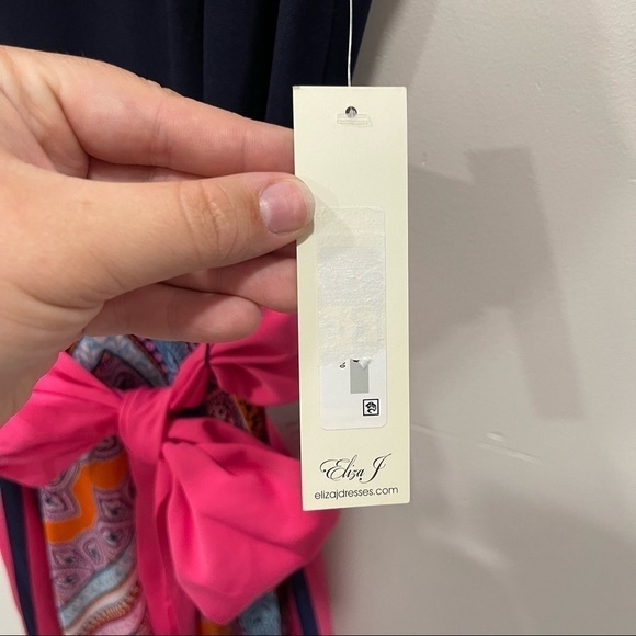 Eliza J Scarf Print Jersey & Crepe de Chine Maxi Dress New Size 0 - Picture 6 of 13